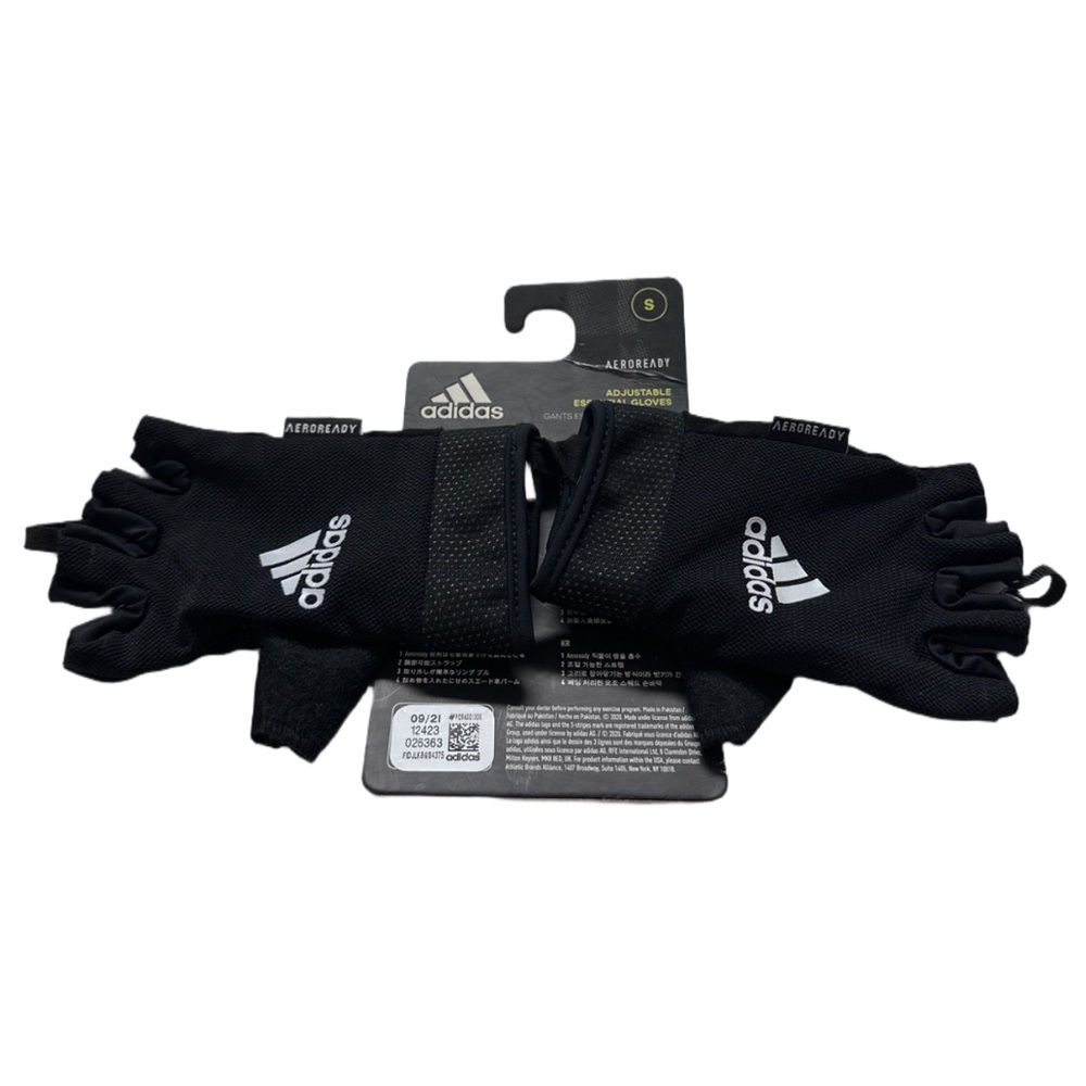 '21 ADIDAS women's black aeroready adjustable activewear gloves, S. BNWT.